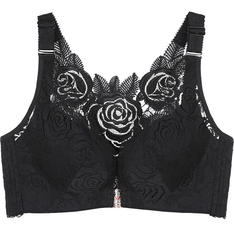 Fashion Wireless Front buckle  Sexy Lace Lingeries Women Beautiful back bras plus size 120DE 52DE women's underwear Bralette