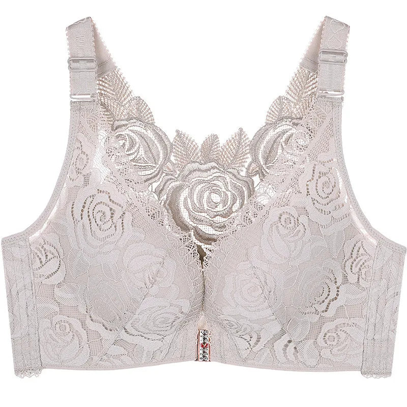 Fashion Wireless Front buckle  Sexy Lace Lingeries Women Beautiful back bras plus size 120DE 52DE women's underwear Bralette