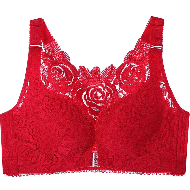 Fashion Wireless Front buckle  Sexy Lace Lingeries Women Beautiful back bras plus size 120DE 52DE women's underwear Bralette